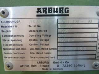 Arburg 44 Ton Injection Molding Machine 270C 400 90 #38037  