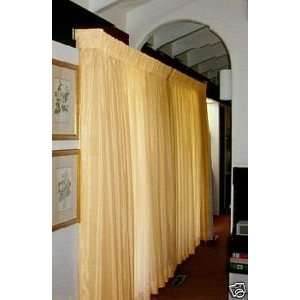   Voile Lisette Pinch Pleated Curtain Set Gold 96x84