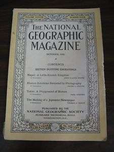 Vintage NATIONAL GEOGRAPHIC Magazine OCTOBER 1920  
