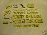 John Deere Model 70 DieselTractor Decal Set   New  