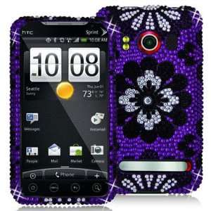 HTC EVO 4G Branded PREMIUM FULL DIAMOND PROTECTOR CASE   BLACK AND 