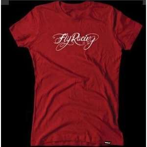  Fly Racing Womens Logo T Shirt   Small/Red Automotive