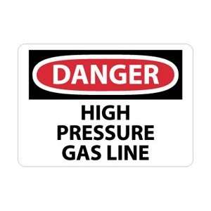  D287AB   Danger, High Pressure Gas Line, 10 X 14, .040 