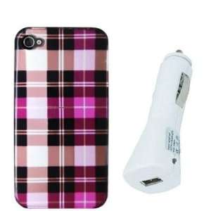 Electromaster(TM) Brand   Pink Checkered Design Crystal Hard Skin Case 