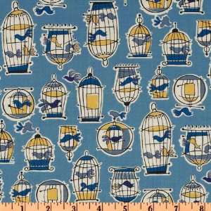  44 Wide Country Quilt Market Bird Cage Blue Fabric By 