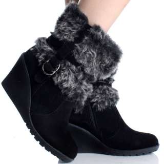   Boots Snow Winter Fur Furry Mukluk Cute Womens High Heels Size 10