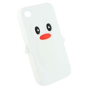 White Penguin Silicone Skin Soft Phone Cover for Apple iPhone 4/4S