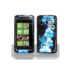  HTC 7 Surround Graphic Case   Blue Flower Cell Phones 