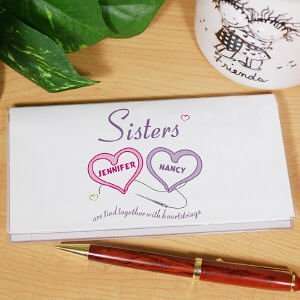  Sisters Heartstrings Personalized Checkbook Cover Office 