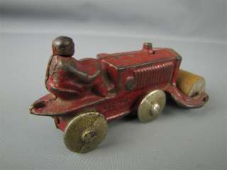 Vintage Kilgore? Cast Iron Toy Red Roadroller Tractor  