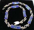 BLUE GLASS 16 INCH LONG NECKLACE