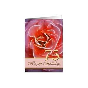 75th Birthday Card    Rose Card