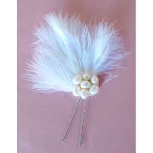  Marabou and Freshwater Pearl Hair Piece Beauty
