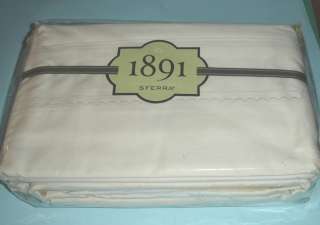   Signature Sateen Sheet Set Queen Ivory 450TC Cotton Scalloped Edge New