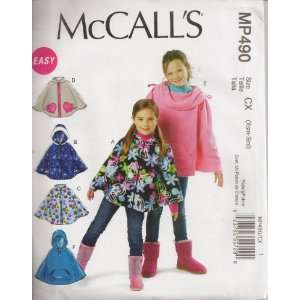  McCalls MP490, Girls Poncho, Size XS Small Arts, Crafts 