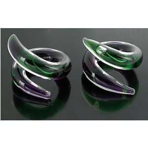 2g 0g 00g Twister Green/Purple Transliquid Glass Jewelry   Price Per 2 