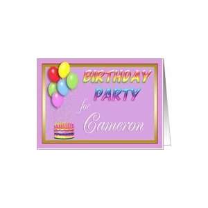  Cameron Birthday Party Invitation Card Toys & Games
