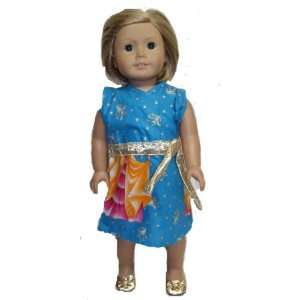  American Girl Doll Outfit Princess Print Dress Toys 
