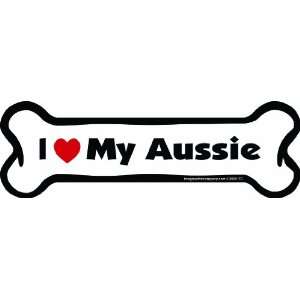   This Bone Car Magnet, I Love My Aussie, 2 Inch by 7 Inch