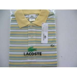  5 Brand New Mens Lacoste Stripe Polo Shirts (Large Sz.6 
