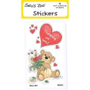  Suzys Zoo Stickers 4 pack, Thinking of You Bear 10122 