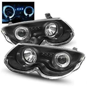  99 04 Chrysler 300M Black LED Halo Projector Headlights 