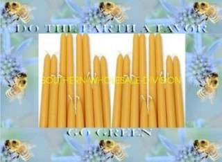 36  10 100% PURE BEESWAX TAPER CANDLES NO ADDITIVES  