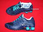 Nike Shox NZ Running Shoe Sneaker Woman 6 Navy Blue Turquoise New 