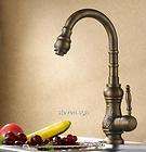 Antique Brass Kitchen sink Bathroom Basin Mix Tap Brass Swivel Faucet 