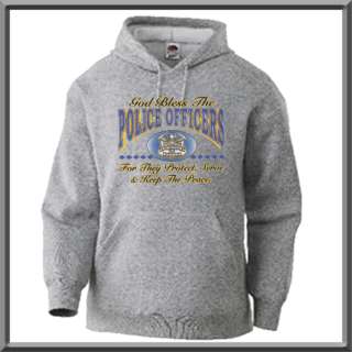 God Bless The Police Officer Cop SWEATSHIRT S 2X,3X,4X  