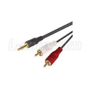  One 3.5mm Male (Stereo) to Two RCA Male Y cable, 1.0 ft 