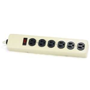  6 Outlet Power Strip   200 Joules   Metal w/ 6ft Cord 