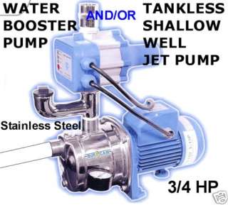 BurCam Water Pressure Booster Tankless Well Jet Pump  