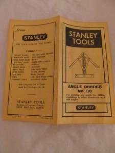 STANLEY No. 30 Angle Divider in Original Box with Instructions