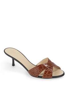 Giuseppe Zanotti   Dream Croc Embossed Leather Sandals/Brown