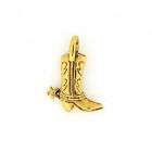 COWBOY BOOT Western 24k Plate Pewter 3D Pendant *CHARM*