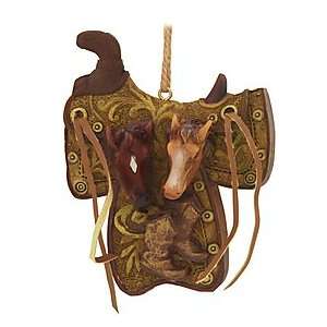  Saddle With Two Horses Ornament