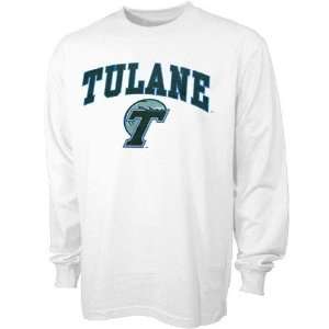 Tulane Green Wave White Bare Essentials Long Sleeve T shirt