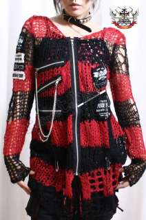 KERA Punk Loose Ladder Knit Sweater MOHAIR ZIP Cardigan  