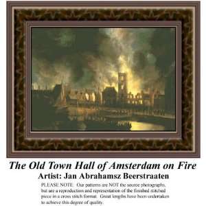  The Old Town Hall of Amsterdam on Fire, Counted Cross 