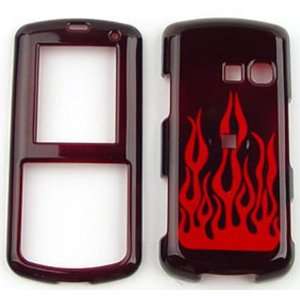 LG Banter UX265 AT&T Transparent Red Flame Hard Case/Cover/Faceplate 