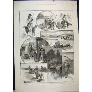  1891 Farmers Corn Miller Reaper Horse Dog Antique Print 