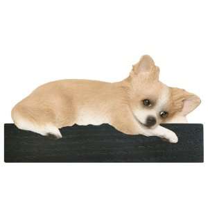  Fawn Long Hair Chihuahua Dog Shelf and Wall Plaque