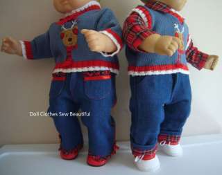 DOLL CLOTHES fits Bitty TWINS Matching Reindeer Sets  