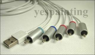 Apple iPad iPhone4 to 5 RCA Component AV cable to HDTV  