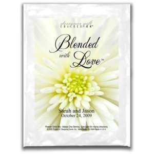 Cappuccino Wedding Favor   Blended With Love   White Flower  