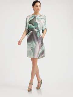 Armani Collezioni   Watercolor Lily Blouson Dress