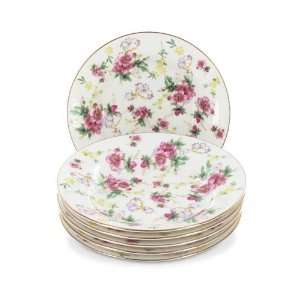  Shades of Summer Bone China 8in Soup Plate   Set of 6 