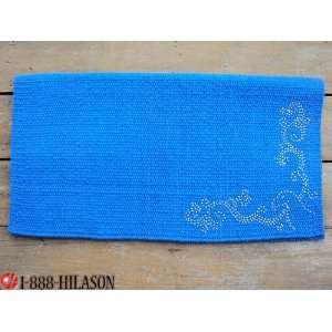 Bling Western Saddle Blanket Pad Wool Show Rodeo Blue  