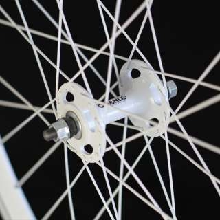 Fixie Single Speed Road Bike Track Wheel Wheelset Deep V + Tyres White 